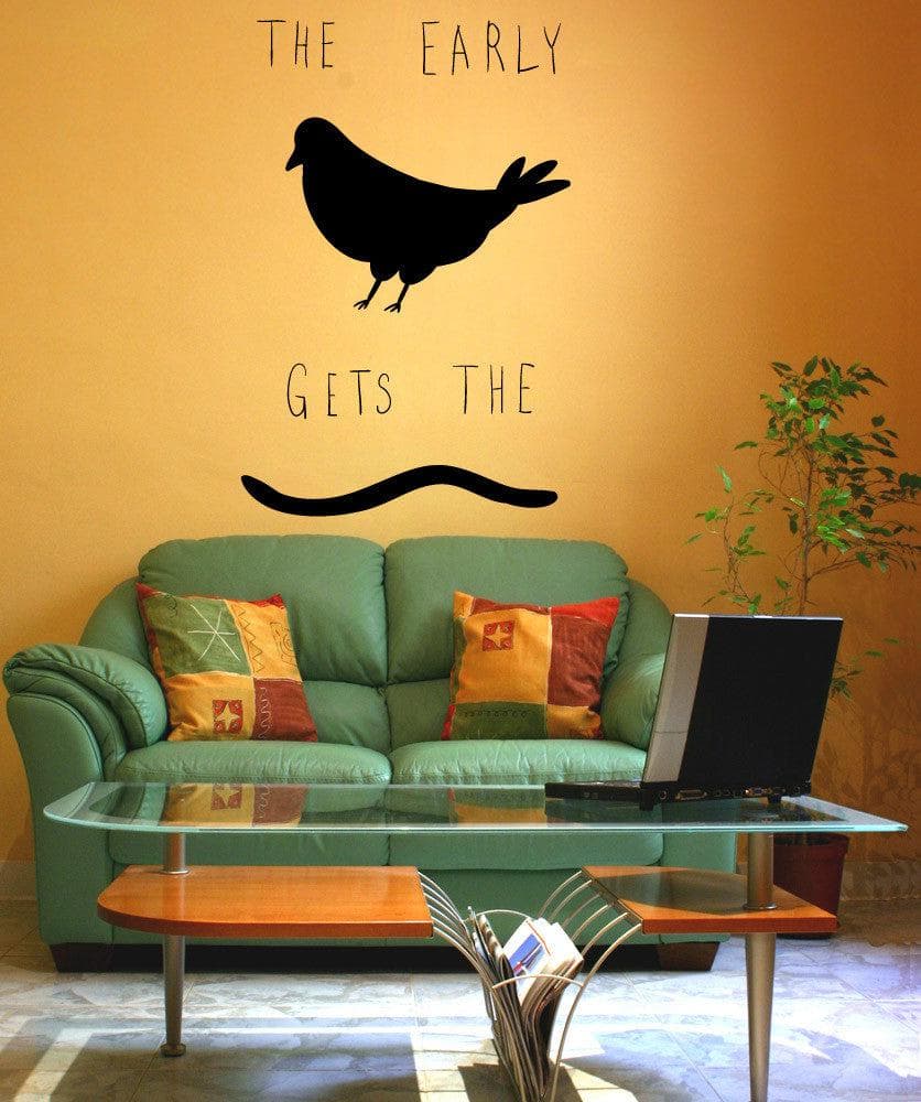 Vinyl Wall Decal Sticker Early Bird Gets the Worm #OS_MB1141