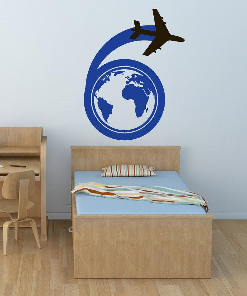 Vinyl Wall Decal Sticker Traveling Airplane #1151