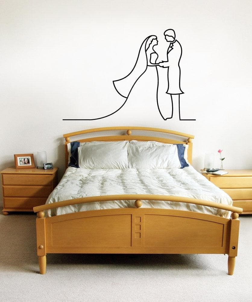 Vinyl Wall Decal Sticker Bride and Groom Line #1152