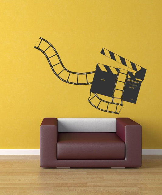 Vinyl Wall Decal Sticker Movie Clapperboard and Film #1169