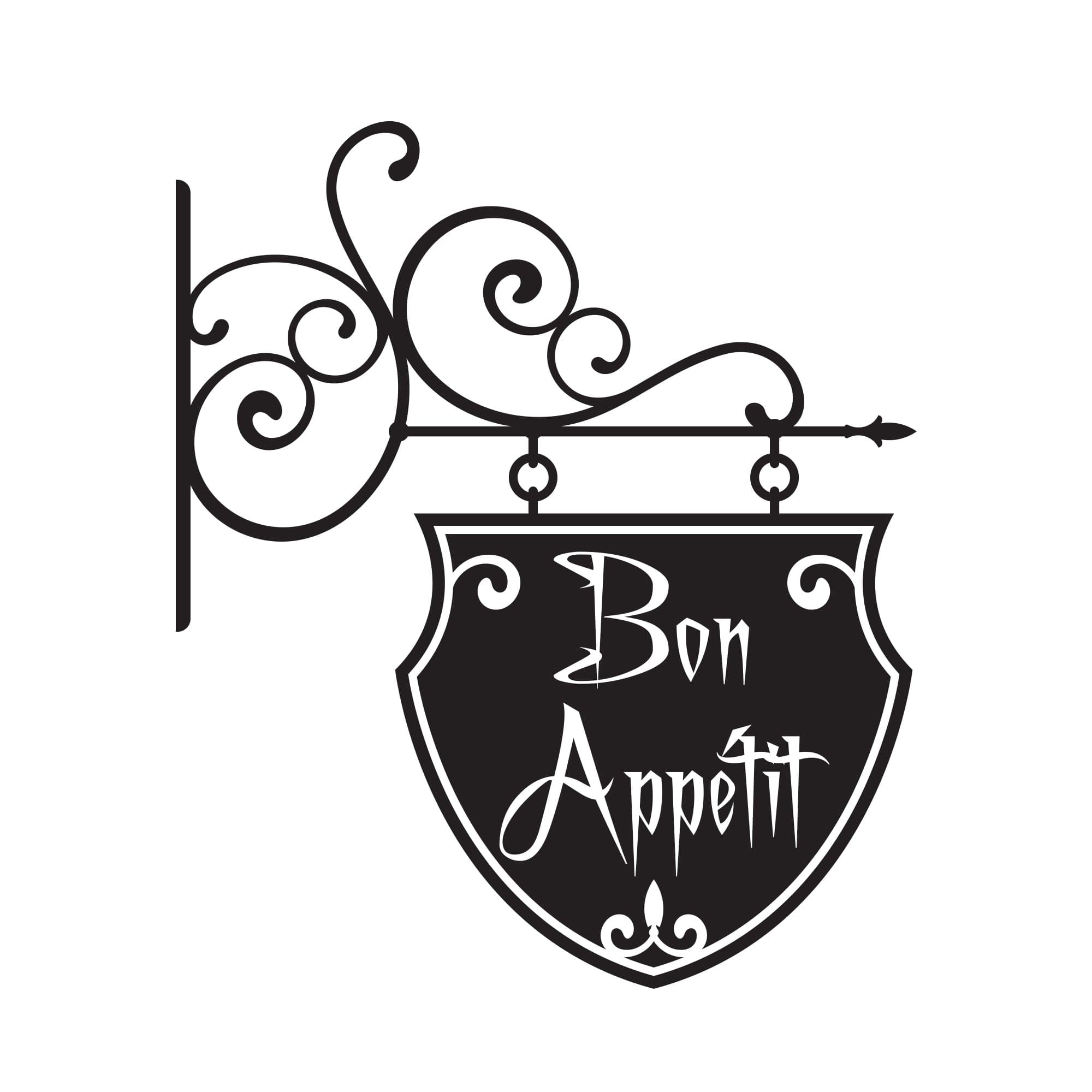 Bon Appetit Hanging Sign Vinyl Wall Decal Lettering for the Dinning Ro ...