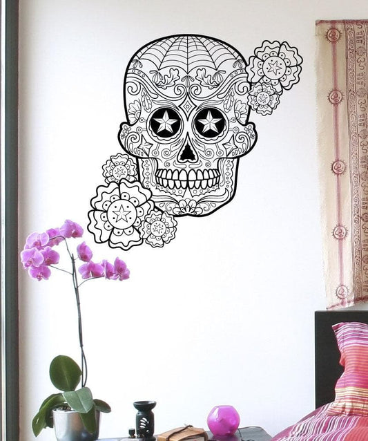 Vinyl Wall Decal Sticker Star Sugar Skull #1177