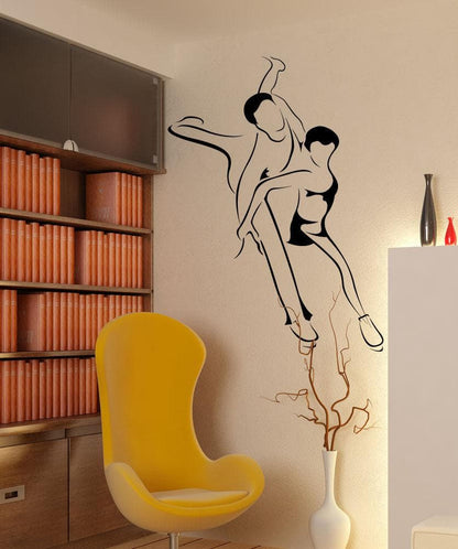 Vinyl Wall Decal Sticker Leaping Couple #1203