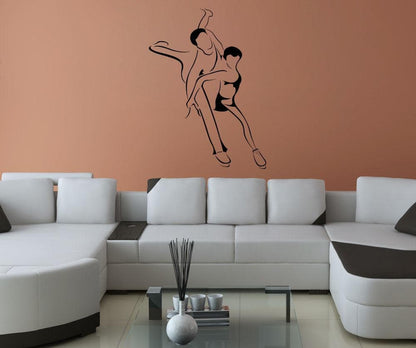 Vinyl Wall Decal Sticker Leaping Couple #1203