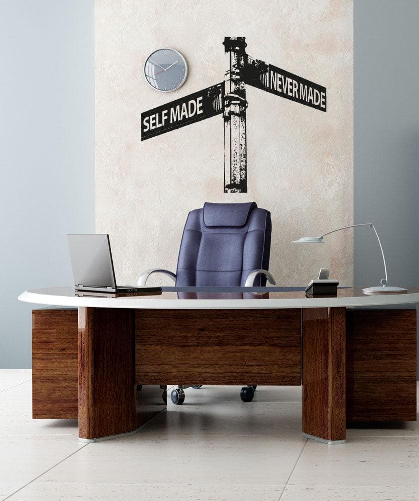 Vinyl Wall Decal Sticker Self Made Inspirational Road Sign #1210