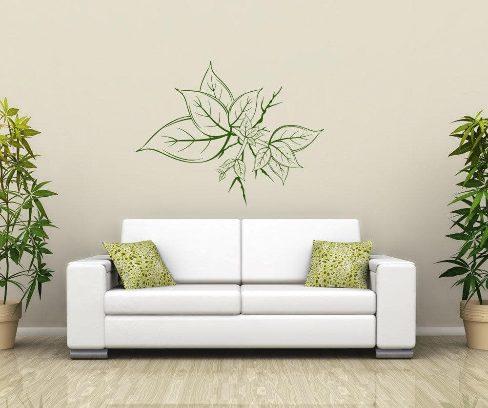Vinyl Wall Decal Sticker Leaves Growing Out of Wall #1211