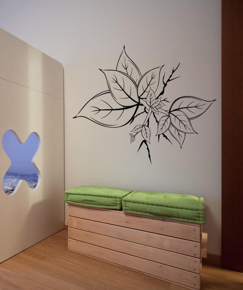 Vinyl Wall Decal Sticker Leaves Growing Out of Wall #1211