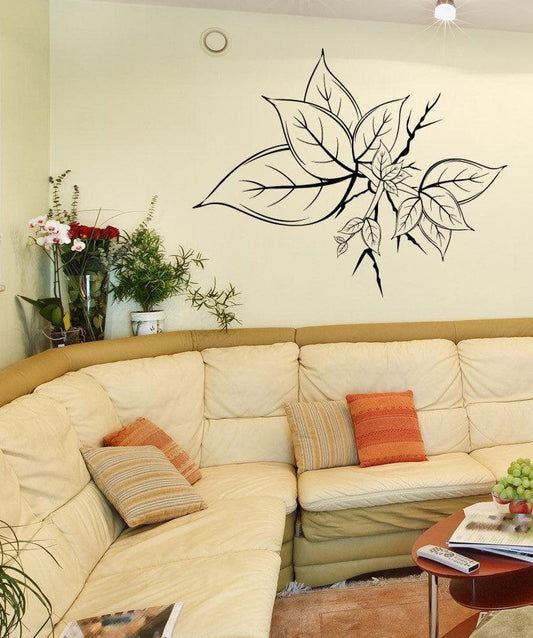Vinyl Wall Decal Sticker Leaves Growing Out of Wall #1211
