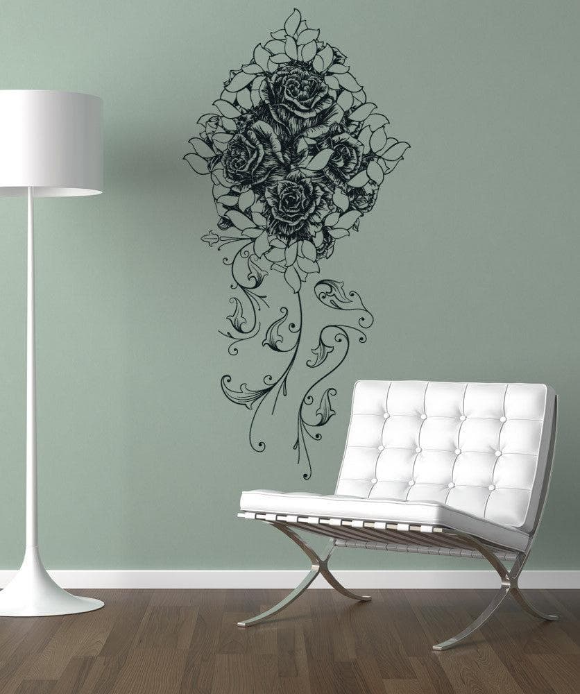 Vinyl Wall Decal Sticker Bouquet of Roses #1233