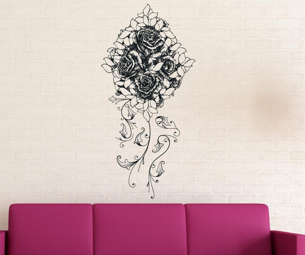 Vinyl Wall Decal Sticker Bouquet of Roses #1233