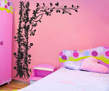 Tree with Floral Vines Vinyl Wall Decal Sticker #1237