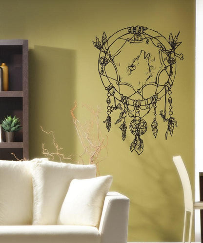 Vinyl Wall Decal Sticker Wolf Dreamcatcher #1240