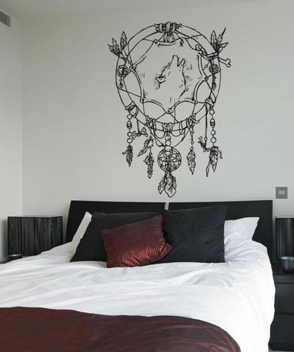 Vinyl Wall Decal Sticker Wolf Dreamcatcher #1240