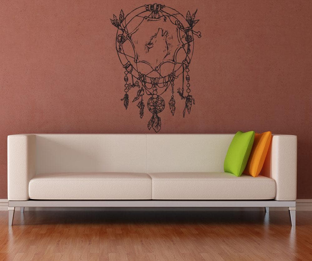 Vinyl Wall Decal Sticker Wolf Dreamcatcher #1240