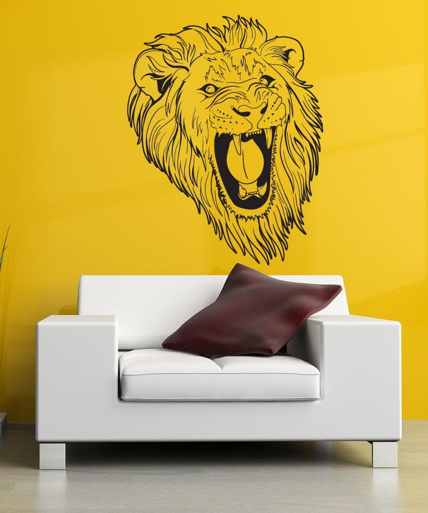 Vinyl Wall Decal Sticker Angry Lion #1253