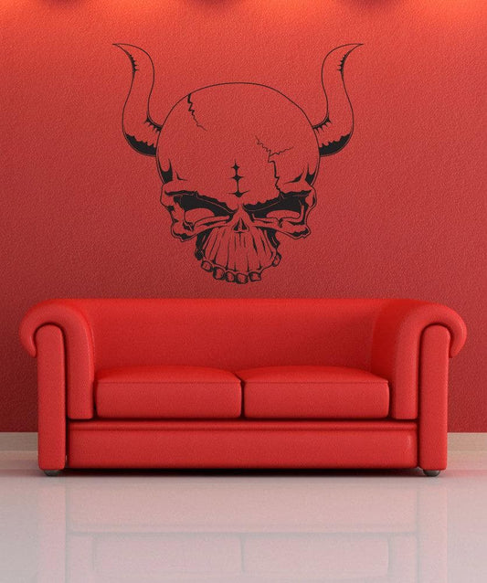 Vinyl Wall Decal Sticker Demon Skull #1255