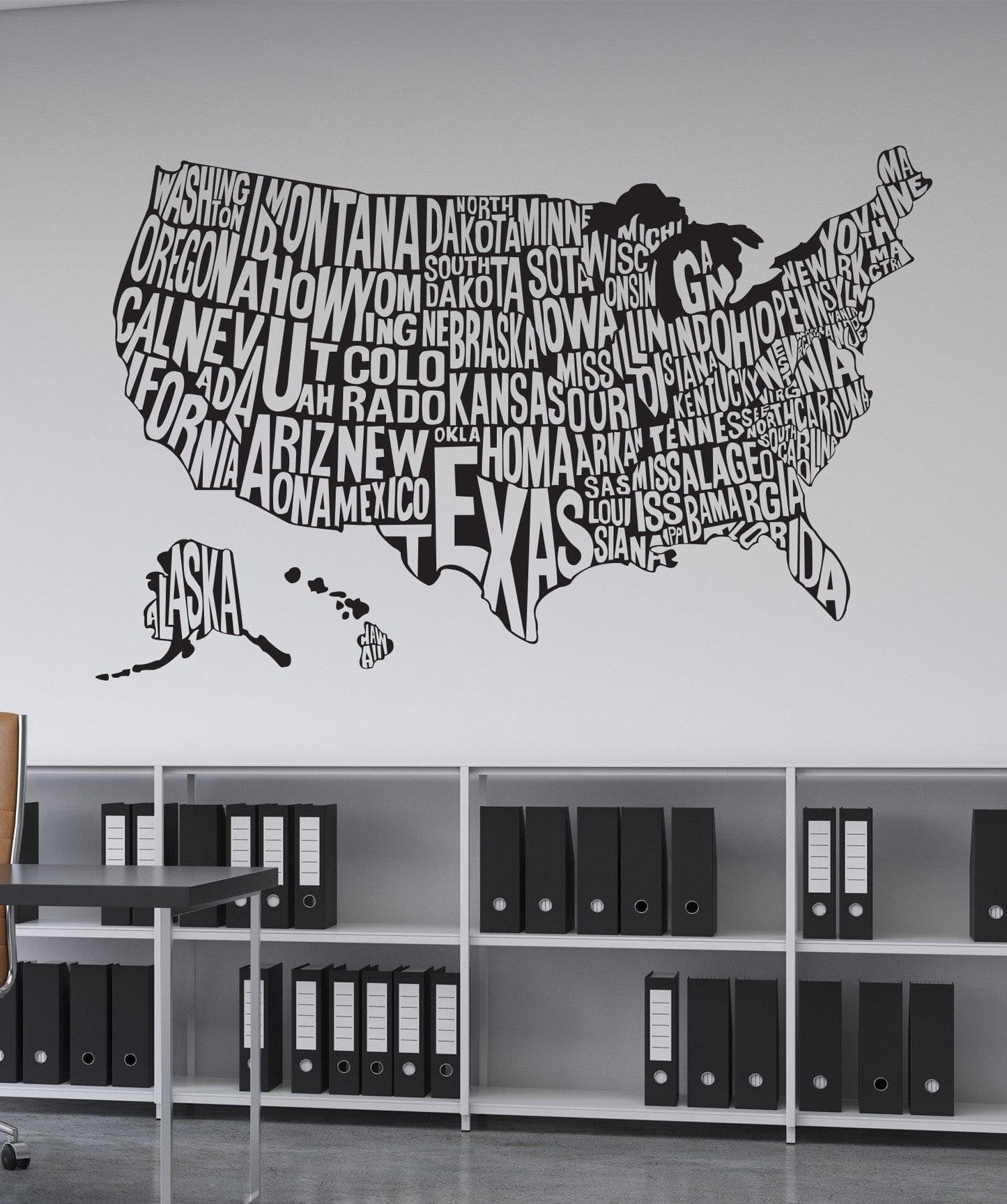 United States of America Map Vinyl Wall Decal Sticker. #1275
