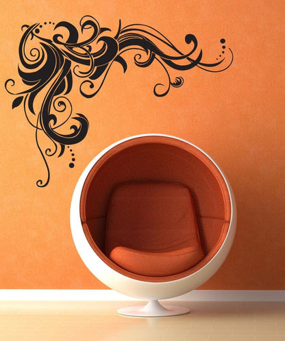 Abstract Swirl Vine Wall Decal. #1281