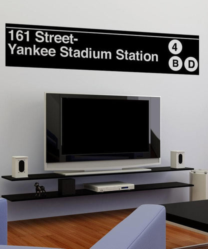 Yankee Stadium Subway Sign Wall Decal Sticker. 161 Street - Yankee Stadium Station Sign. #1284