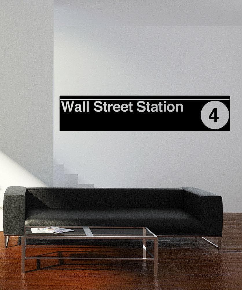Vinyl Wall Decal Sticker Wall Street Subway Sign #1285