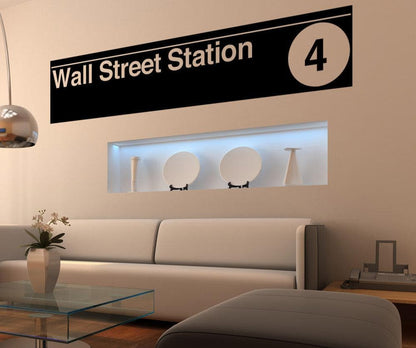 Vinyl Wall Decal Sticker Wall Street Subway Sign #1285