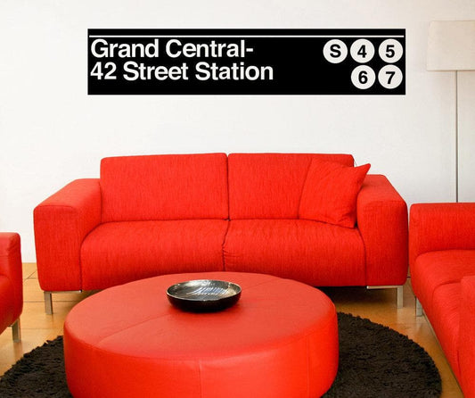 Grand Central Station Subway Sign Vinyl Wall Decal Sticker. #1286