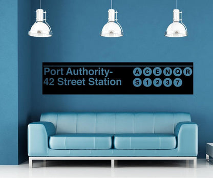 Vinyl Wall Decal Sticker Port Authority Subway Sign #1289