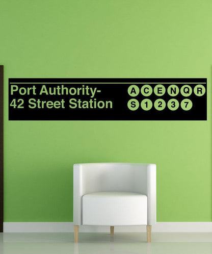 Vinyl Wall Decal Sticker Port Authority Subway Sign #1289