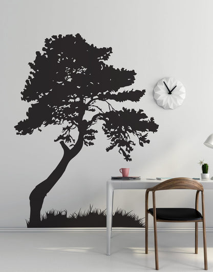 Tree Wall Decal with Grass. Modern Wall Decor. #130
