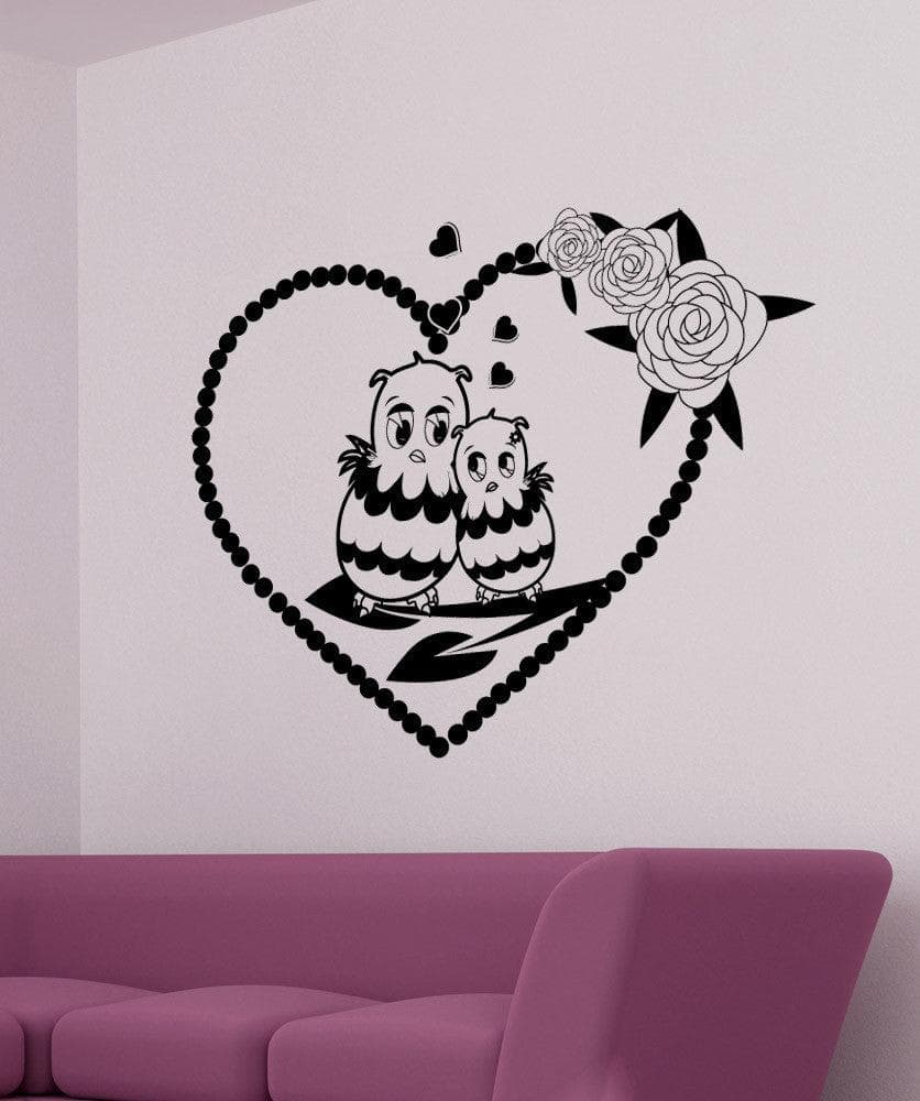 Vinyl Wall Decal Sticker Owl Love #1353