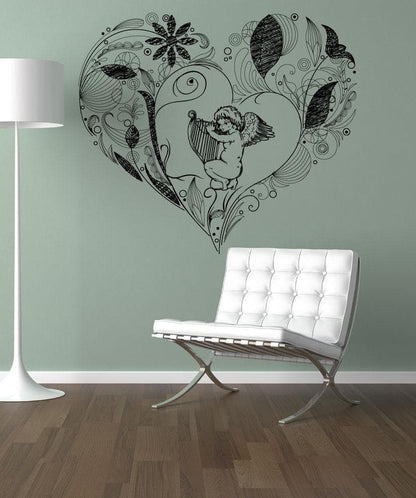 Vinyl Wall Decal Sticker Cupid Heart #1355