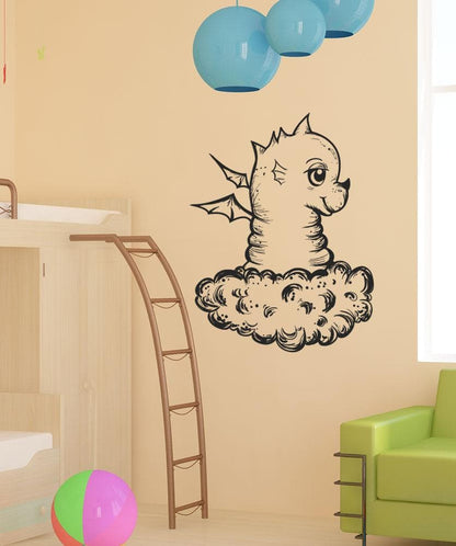 Vinyl Wall Decal Sticker Baby Dragon in Cloud #1359