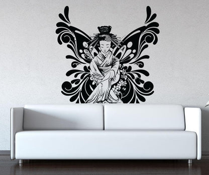 Vinyl Wall Decal Sticker Butterfly Geisha #1369
