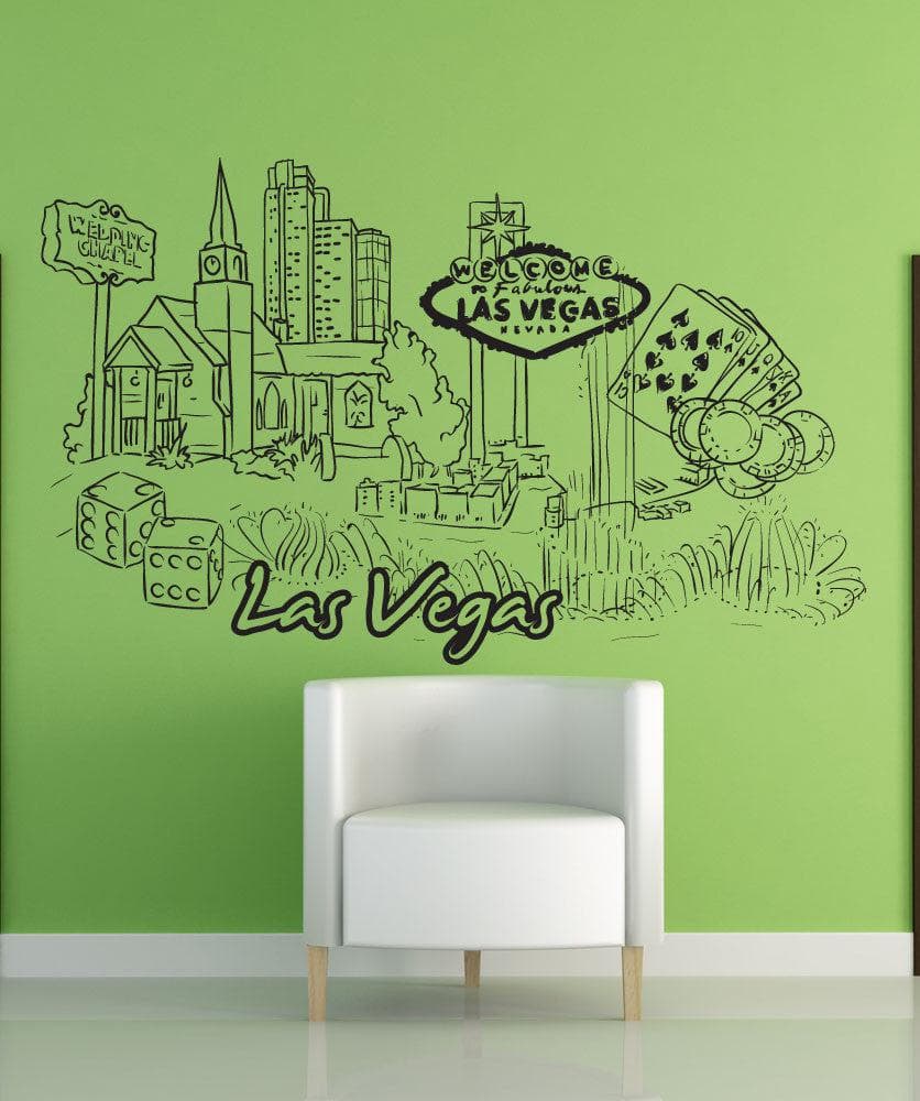 Las Vegas City Wall Decal. Nevada Tourism Decor. #1372 – StickerBrand