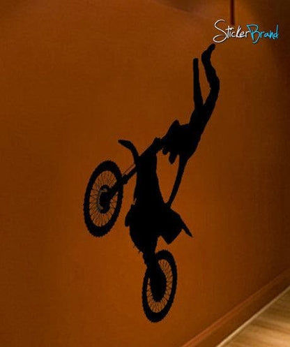 Dirt Bike Extreme Sports Motocross Bike Jump Wall Decal. Xtreme Flip. #138