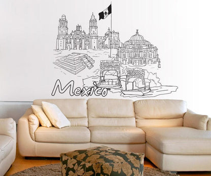 Mexico Country Tourist Theme Vinyl Wall Decal Sticker #1401