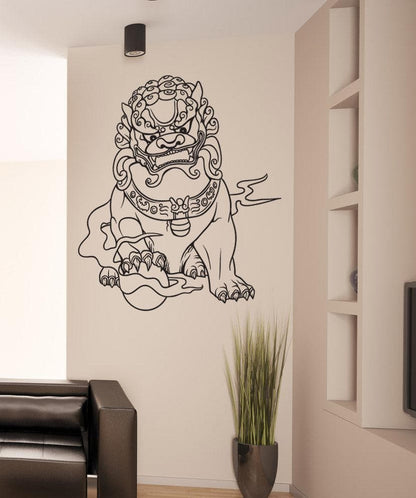 Vinyl Wall Decal Sticker Chinese Guardian Lion #1455