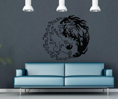 Vinyl Wall Decal Sticker Fire and Water Yin Yang #1463