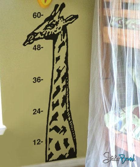 Vinyl Wall Art Decal Safari Giraffe Growth Chart #147