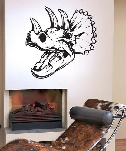 Vinyl Wall Decal Sticker Triceratops Skull #1493