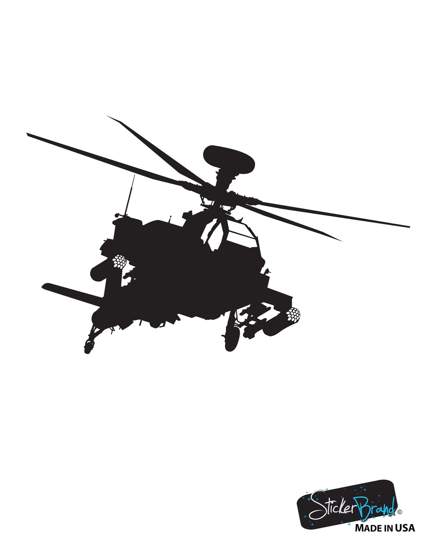Military Apache Helicopter Vinyl Wall Decal Sticker. #152