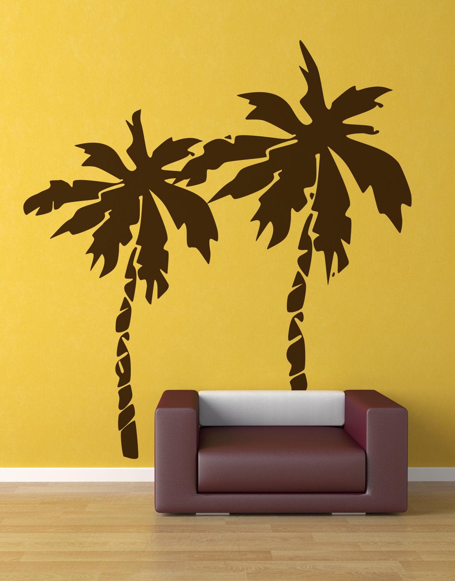 Palm tree strokes tree wall decal - TenStickers