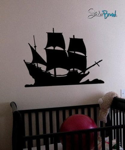 Vinyl Wall Decal Sticker Pirate Sail Ship Decoration #197