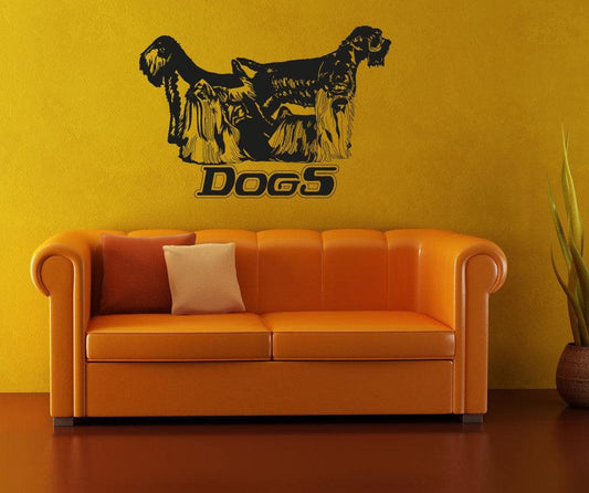 Vinyl Wall Decal Sticker Long Haired Dogs #OS_AA617