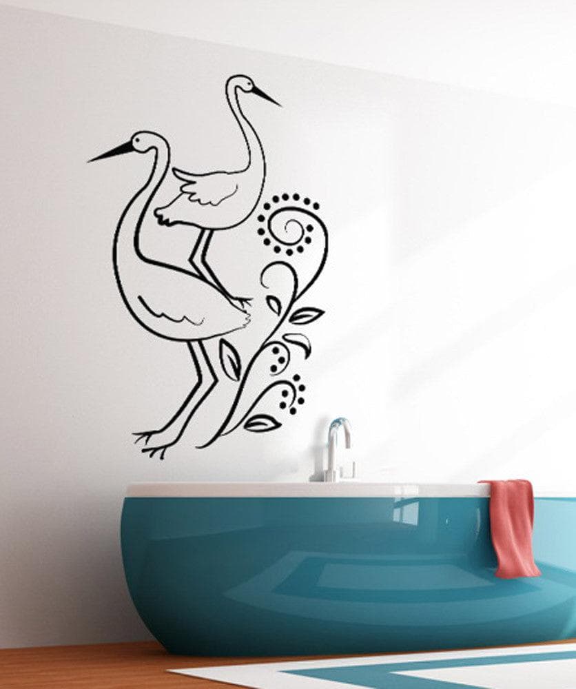 Vinyl Wall Decal Sticker Cranes with Vines #OS_DC141