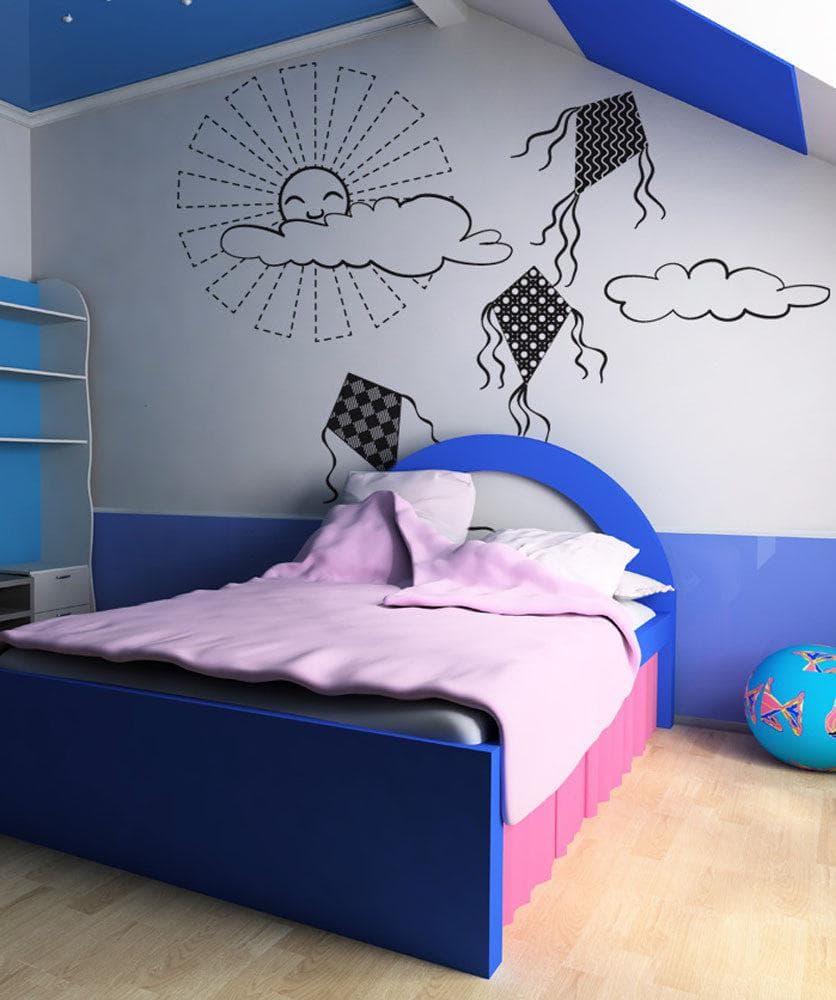 Vinyl Wall Decal Sticker Kites with the Sun #OS_DC271