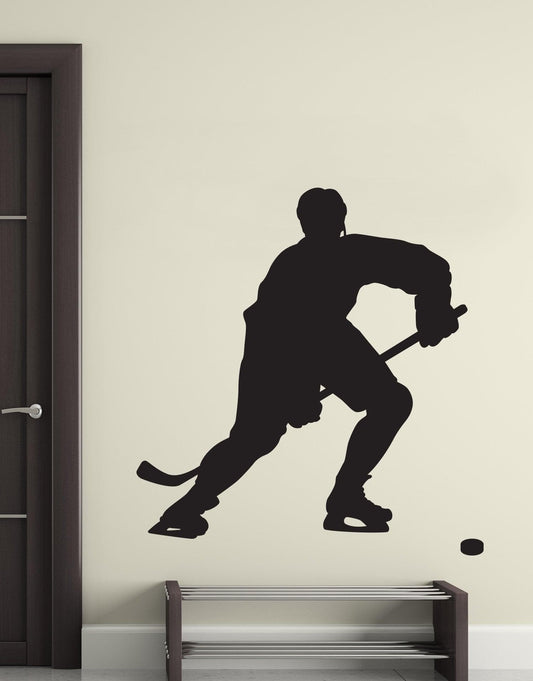 Hockey Player Vinyl Wall Decal Sticker.  #221