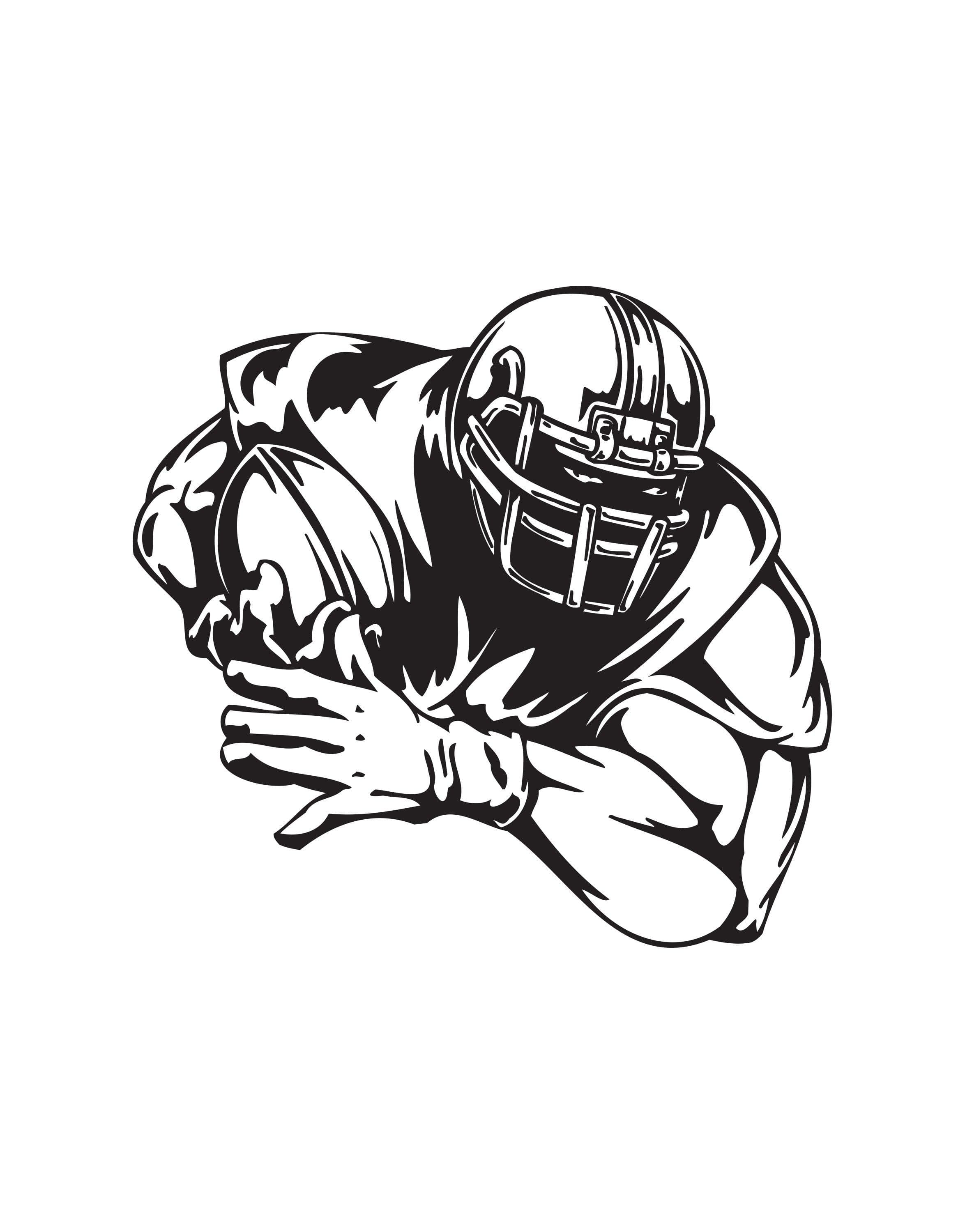 Buff Football Player Drawing