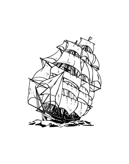 Sailboat Pirate Ship Wall Sticker Sticker. #251