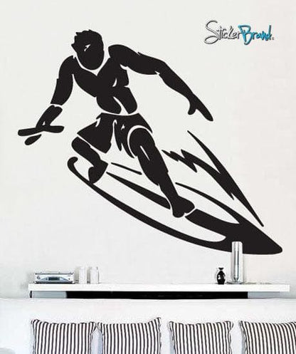 Vinyl Wall Decal Sticker Surfer Surfing Wave #254